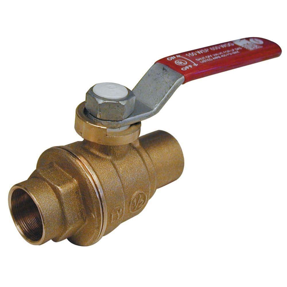 Midline Valve MF822256 Premium Brass Full Port Ball Valve, 3/4 In. FIP