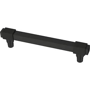 Fluted Square 5-1/16 in. (128 mm) Matte Black Cabinet Drawer Pull