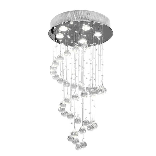 Maxax Albany 5-Light Clear Unique Tiered Chandelier with