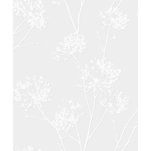 57.5 sq. ft. Off-White Dandelion Fields Paintable Paper Unpasted Wallpaper Roll