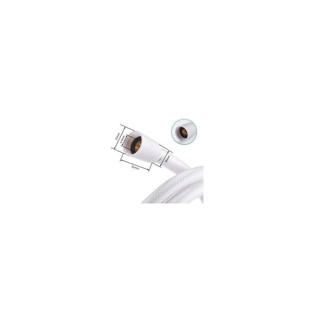 Extra Long White PVC Anti-Kink Shower Hose with Brass Core