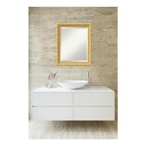 Versailles 20 in. W x 24 in. H Framed Rectangular Beveled Edge Bathroom Vanity Mirror in Antique Gold