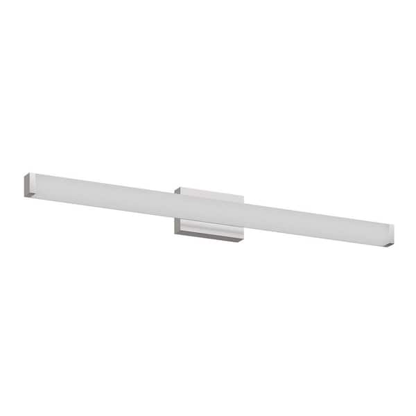 40.6 in. 1 Sand Nickel Vanity Light with Acrylic Shades