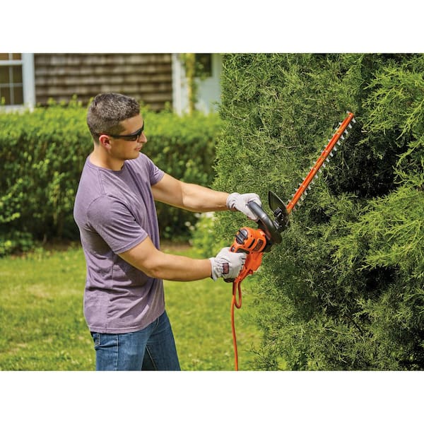 BLACK+DECKER 17 in. 3.2 Amp Corded Dual Action Electric Hedge Trimmer  BEHT150 - The Home Depot