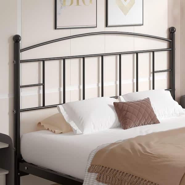 Modern Farmhouse Steel Black Queen Headboard, Arching Design, 42.91 in. Tall, Easy Assembly, Metal Headboard for Bedroom