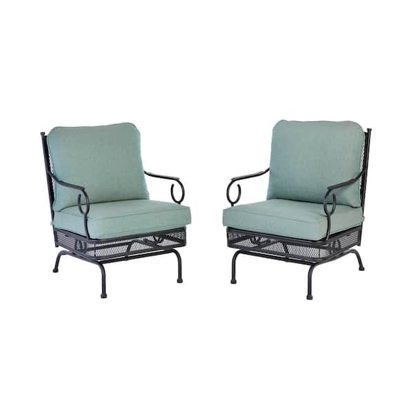 Hampton Bay Amelia Springs Rocking Outdoor Lounge Chair with Spa Cushions (2-Pack)