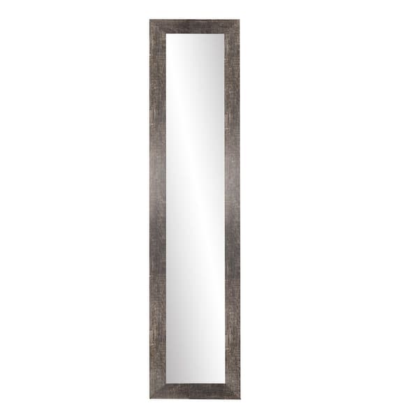 BrandtWorks Rustic Framed Rectangle Brown Full Length Thin Wall Mirror 71 in. H x 16 in. W