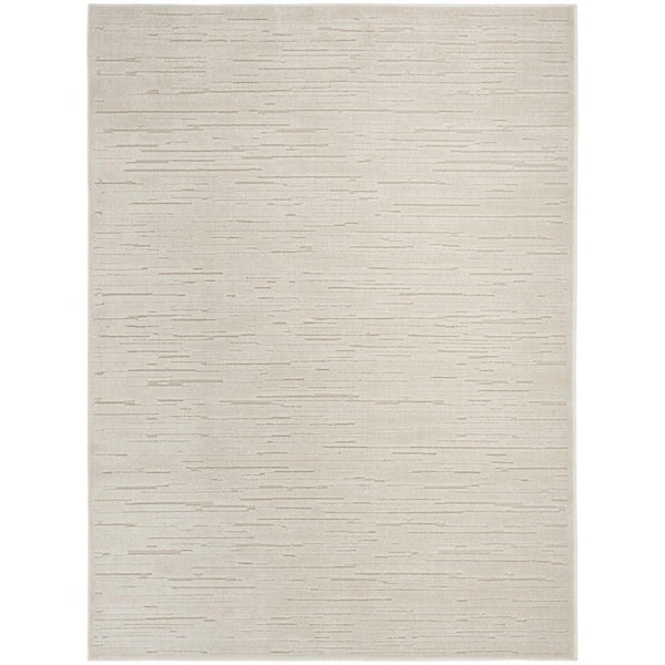 Nourison Casual Beige 7 ft. x 9 ft. Abstract Contemporary Area Rug
