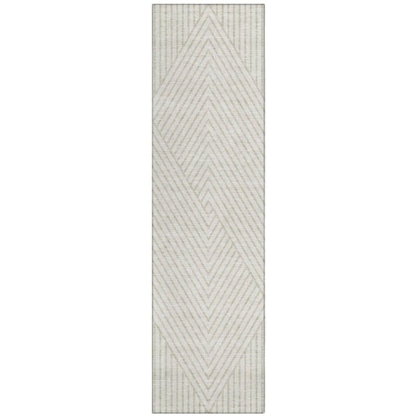 Chantille Machine Washable Indoor/Outdoor Abstract ACN937 Ivory 2 ft. 3 in. x 7 ft. 6 in. Area Rug