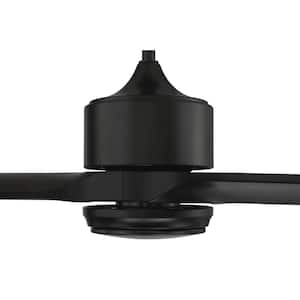 Mobi 60 in. Indoor/Outdoor Flat Black Finish Ceiling Fan with Integrated LED Light and Remote/Wall Control Included