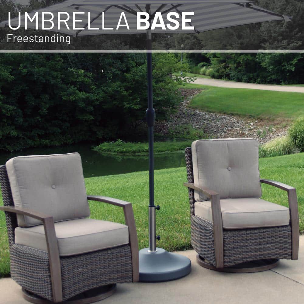 Heavy Duty Gray Stainless Steel Fillable Umbrella Base with Wheels