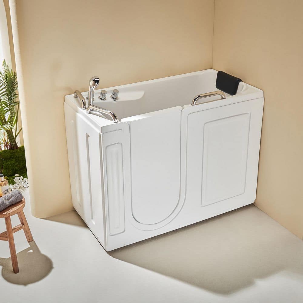 52.5 in. x 26.5 in. Left Drain Quick Fill Walk-in Soaking Bathtub in White/Chrome price history on PriceWatchPro