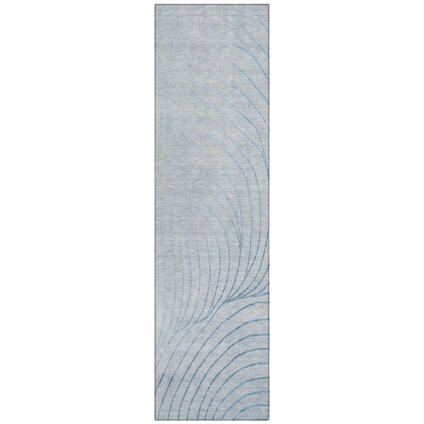 Chantille Machine Washable Indoor/Outdoor Abstract ACN2107 Sky 2 ft. 3 in. x 7 ft. 6 in. Runner Rug