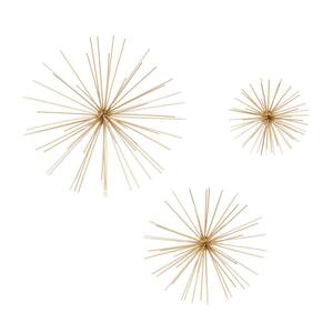 Gold Metal Contemporary Abstract Wall Decor (Set of 3)
