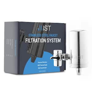 Faucet Water Filtration System in Stainless Steel with Activated Carbon Fiber, 320-Gal. Capacity