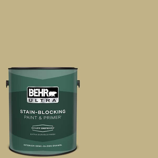 BEHR ULTRA 1 gal. #380F-5 Harmonic Tan Extra Durable Semi-Gloss Enamel Interior Paint & Primer