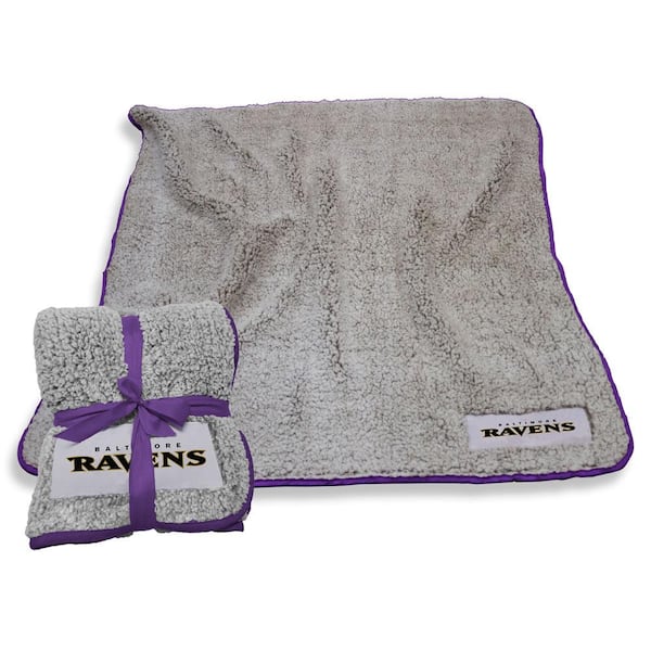 logobrands Baltimore Ravens Oatmeal Frosty Fleece Throw