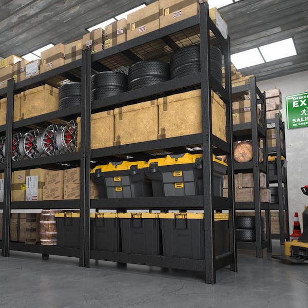 5-Shelf Heavy Duty Metal Garage Storage Shelving Unit in Black (84 in. H x 48 in. W x 24 in.D)