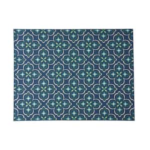 Fronde Blue and Green 7 ft. x 10 ft. Indoor/Outdoor Area Rug