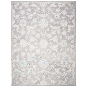 Micro-Loop Grey/Ivory 9 ft. x 12 ft. Geometric Area Rug