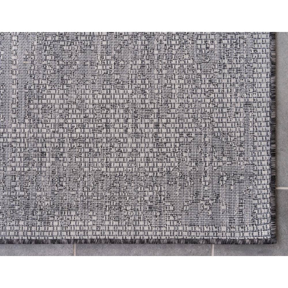 Charcoal Gray Flat Woven Synthetic 5' x 8' Outdoor Rug