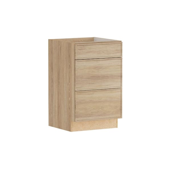 Designer Series Renly 21 in. W x 21 in. D x 34.5 in. H Assembled Slim Shaker 3-Drawer Base Bath Cabinet in Sandstone