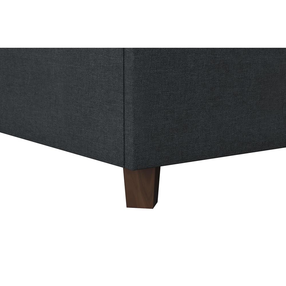 Elegant Queen-Sized Brittany Platform Bed with Tufted Linen Upholstery