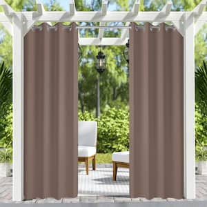 Taupe Grey Thermal Grommet Blackout Curtain - 50 in. W x 108 in. L