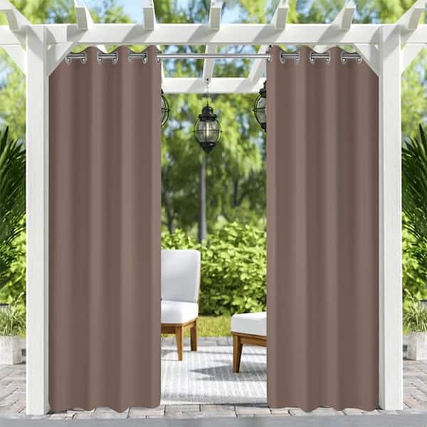Pro Space Taupe Grey Thermal Grommet Blackout Curtain - 50 in. W x 84 ...
