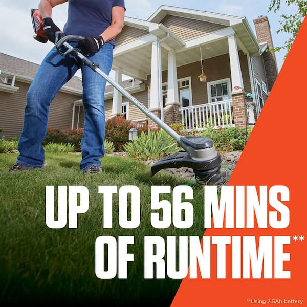 56V 16 in. Brushless Cordless Battery Straight Shaft String Trimmer with Speed-Feed Head and 2.5Ah Battery and Charger