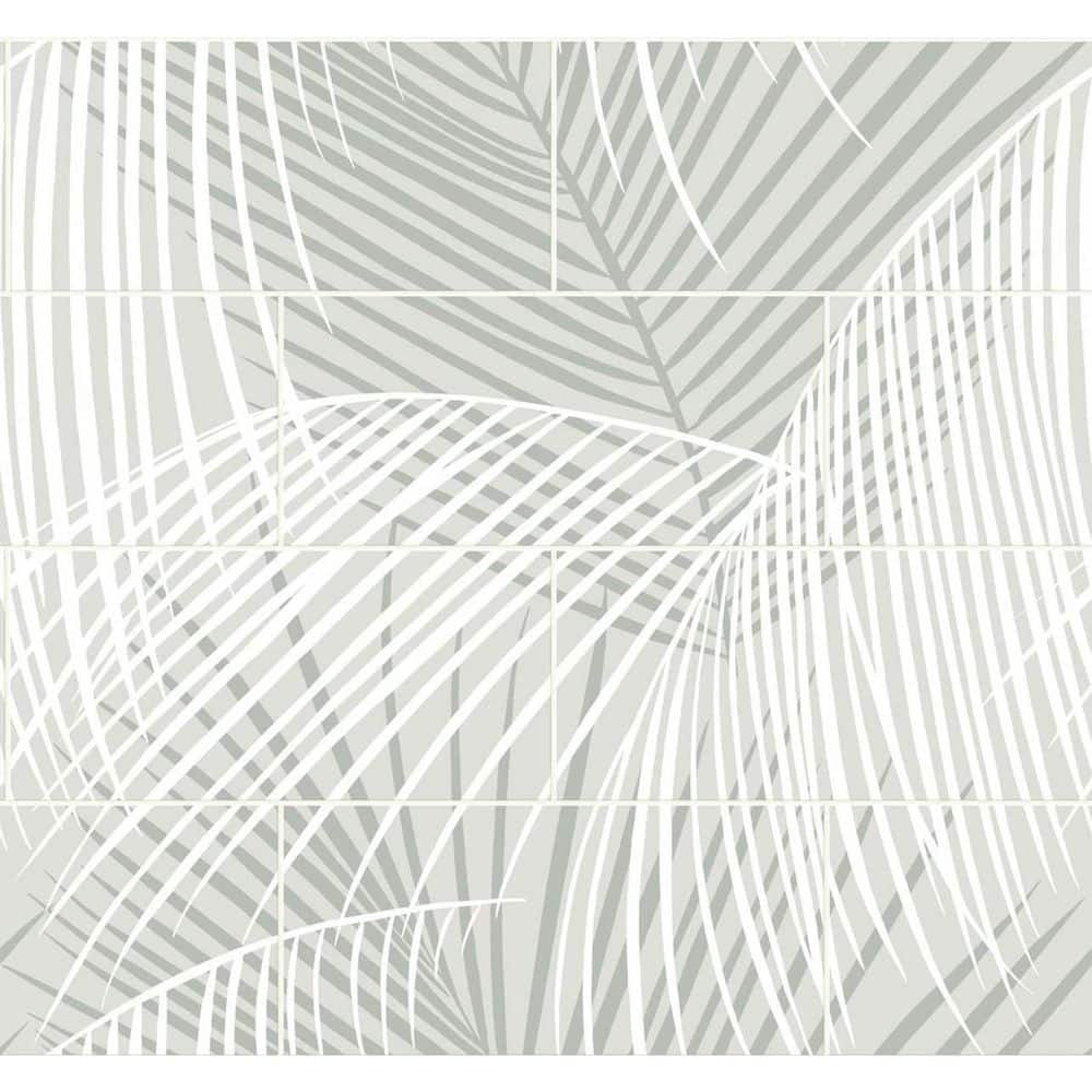 Luxe Haven Sea Salt Palm Tile Peel and Stick Wallpaper