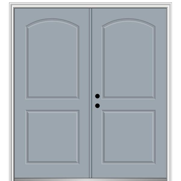 MMI Door 72 in. x 80 in. Classic Right-Hand Inswing 2-Panel Archtop Painted Fiberglass Smooth Prehung Front Door with Brickmould