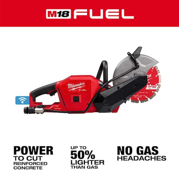 Milwaukee - M18 FUEL ONE-KEY 18V Lithium-Ion Brushless Cordless 9 in. Cut Off Saw Kit W/(2) 12.0Ah Batteries & Rapid Charger