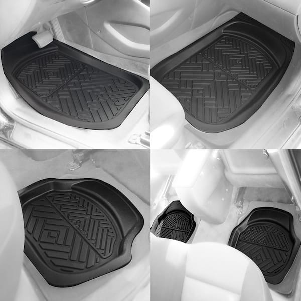 ClimaProof Black Deep Dish Heavy duty Non slip 4 Piece 29.5 in. x 20.5 in.  Rubber Car Floor Mat