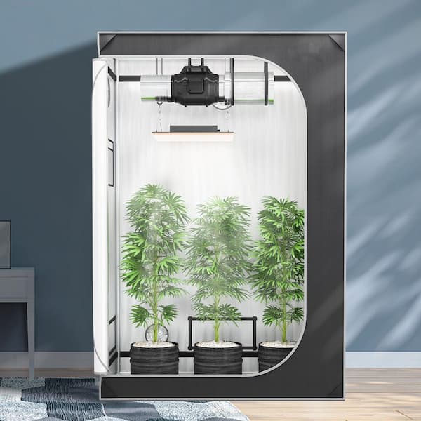 2 x 4 Grow Tent, 48 in. x 24 in. x 72 in. High Reflective 2000D Mylar Hydroponic Growing Tent with Observation Window