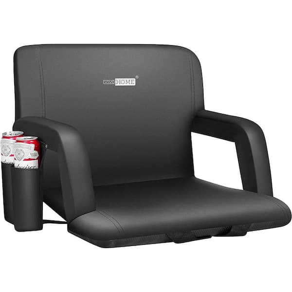 Stadium Bleacher Seat Bench Chair with Padded Reclining Cushion - Blac —  KHOMO GEAR