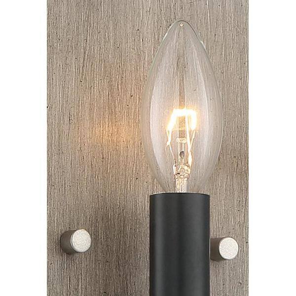 Rustic Aged Silverwood & Coal Dimmable Wall Sconce