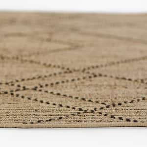 Diamond Weave Natural 5 ft. X 8 ft. Handwoven Jute and Wool Area Rug