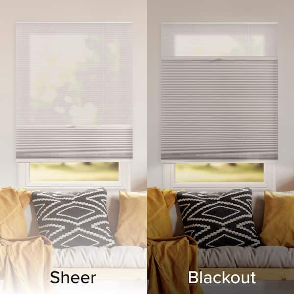 Home Decorators Collection Shadow White Top Down Bottom Up Cordless  Blackout Cellular Shades - 21.25 in.W x 72 in. L (Actual Size 21 x 72)  10793478528844 - The Home Depot