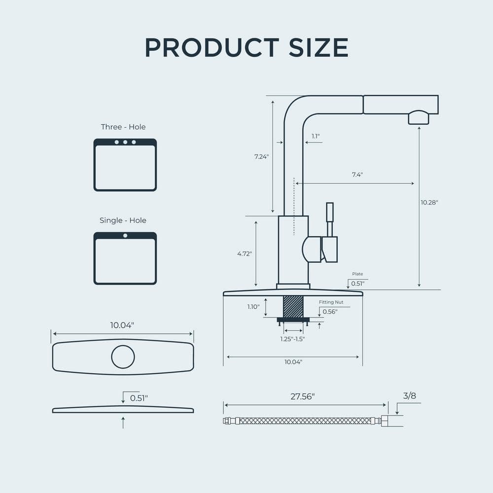 Matte Black Stainless Steel Pull Down Kitchen Faucet with Soap Dispenser