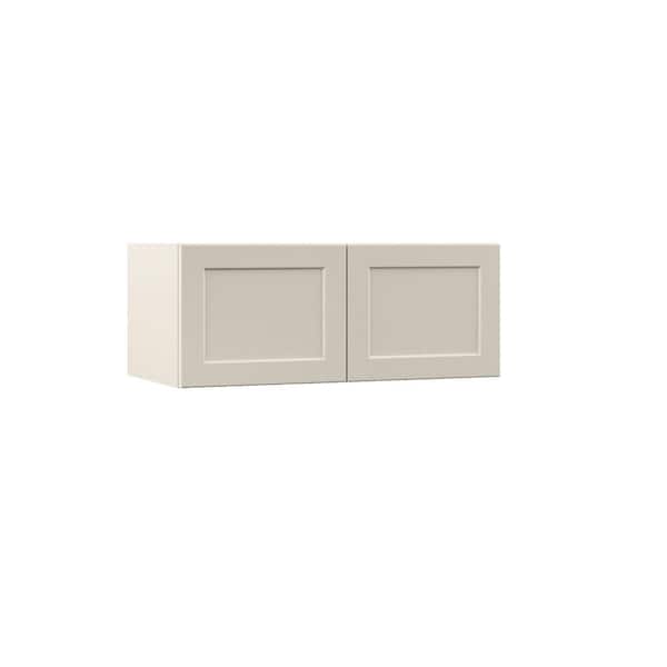 Hampton Bay Designer Series Melvern 30 in. W x 15 in. D x 12 in. H Assembled Shaker Deep Wall Bridge Kitchen Cabinet in Cloud