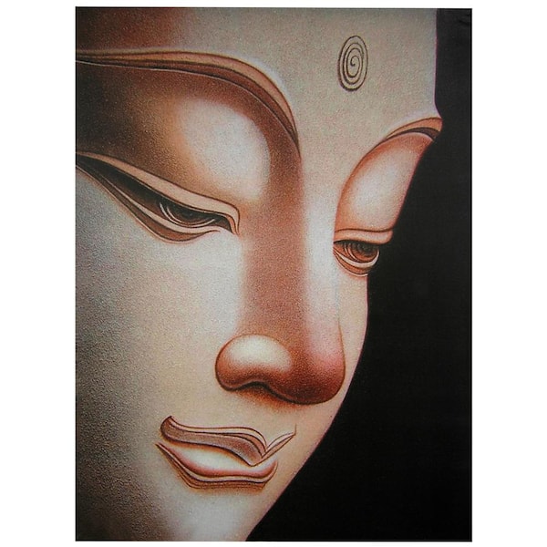 Oriental Furniture 32 in. x 24 in. "Buddha" Canvas Wall Art