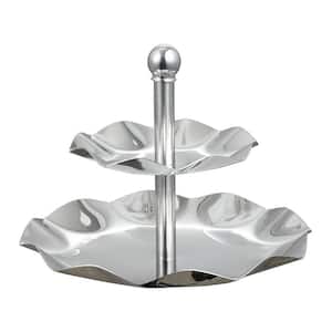 Leaftray 10.5 in x 8.5 in x 10.5 in Two-tiered Stainless Steel Tray