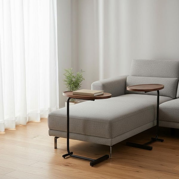 11.8 in. Brown Oval Wood End Table