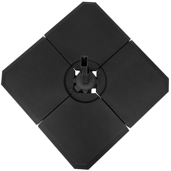 4-Piece Heavy Duty Cantilever Offset Umbrella Stand Base Weight, 264 lbs. Capacity, Patio Umbrella Base in Black