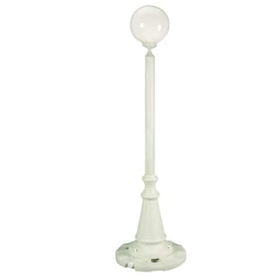 European Single White Globe Plug-In Outdoor White Lantern Patio
