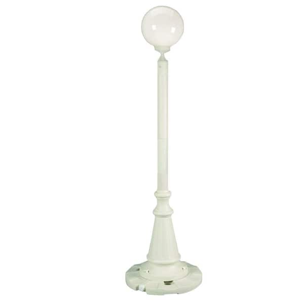 Patio Living Concepts European Single White Globe Plug-In Outdoor White Lantern Patio