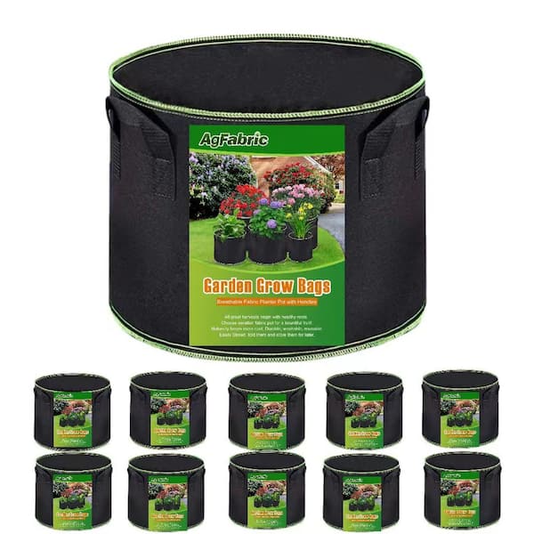 Agfabric 15.7 in. Dia x 11.8 in. H 10 Gal. Green Mount Planter