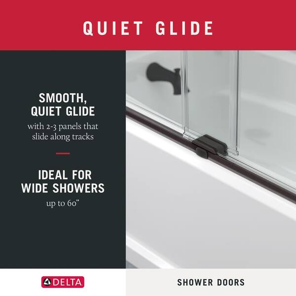 Everly 60 in. x 59-1/4 in. Mod Semi-Frameless Sliding Bathtub Door in Nickel and 3/8 in. (10mm) Rain Glass Everly 60 in. x 59-1/4 in. Mod Semi-Frameless Sliding Bathtub Door in Nickel and 3/8 in. (10mm) Rain Glass