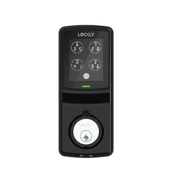 Lockly Model-S Matte Black Single-Cylinder Deadbolt Smart Lock with Hack-proof Touchsreen Keypad and Mobile App Control